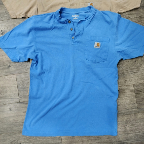 🛍 2/$25- 4 Carhartt Loose Fit Heavyweight ShortSleeve Pocket Henley TShirts Men - Picture 4 of 10